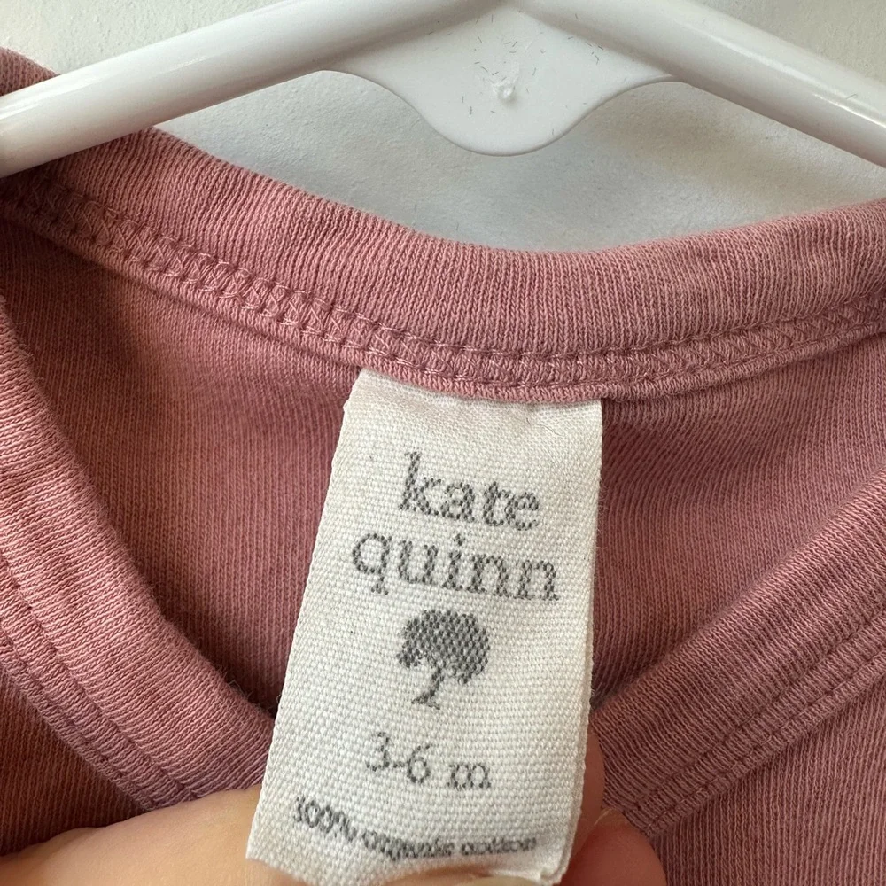 Kate Quinn Girls Short Sleeve Kimono Onesie Pink (Size 3-6 Months)